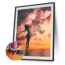 Load image into Gallery viewer, Diamond Painting - Full Round - The girl who turned into a butterfly (30*40CM)