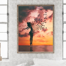 Load image into Gallery viewer, Diamond Painting - Full Round - The girl who turned into a butterfly (30*40CM)