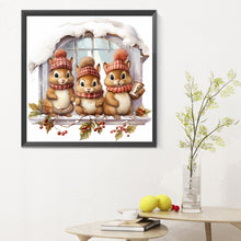 Load image into Gallery viewer, Diamond Painting - Full Round - window animal squirrel (30*30CM)