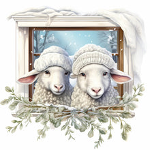 Load image into Gallery viewer, Diamond Painting - Full Round - window animal sheep (30*30CM)