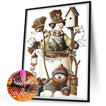 Load image into Gallery viewer, Diamond Painting - Full Round - snowman and son (30*40CM)