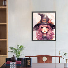 Load image into Gallery viewer, Diamond Painting - Full Round - big eyes witch girl (40*50CM)
