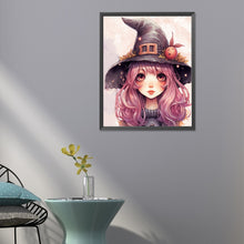 Load image into Gallery viewer, Diamond Painting - Full Round - big eyes witch girl (40*50CM)