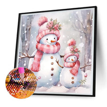 Load image into Gallery viewer, Diamond Painting - Full Round - Winter pink snowman (30*30CM)