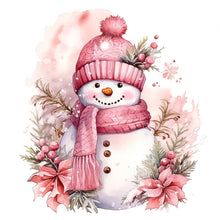 Load image into Gallery viewer, Diamond Painting - Full Round - Winter pink snowman (30*30CM)