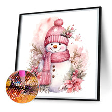 Load image into Gallery viewer, Diamond Painting - Full Round - Winter pink snowman (30*30CM)