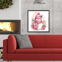 Load image into Gallery viewer, Diamond Painting - Full Round - Winter pink snowman (30*30CM)