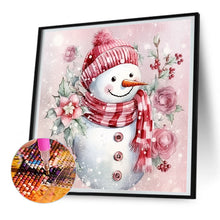 Load image into Gallery viewer, Diamond Painting - Full Round - Winter pink snowman (30*30CM)