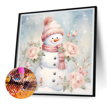 Load image into Gallery viewer, Diamond Painting - Full Round - Winter pink snowman (30*30CM)
