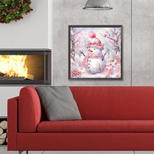 Load image into Gallery viewer, Diamond Painting - Full Round - Winter pink snowman (30*30CM)