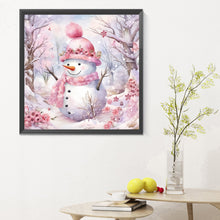 Load image into Gallery viewer, Diamond Painting - Full Round - Winter pink snowman (30*30CM)