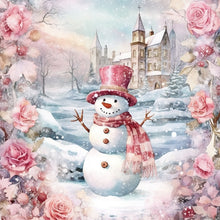 Load image into Gallery viewer, Diamond Painting - Full Round - Winter pink snowman (30*30CM)