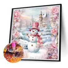 Load image into Gallery viewer, Diamond Painting - Full Round - Winter pink snowman (30*30CM)