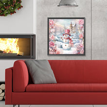 Load image into Gallery viewer, Diamond Painting - Full Round - Winter pink snowman (30*30CM)
