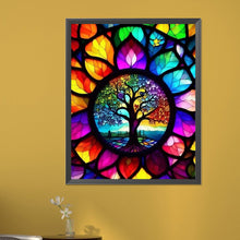 Load image into Gallery viewer, AB Diamond Painting - Full Round - stained glass tree (40*50CM)