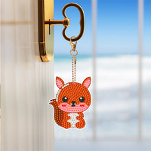 Load image into Gallery viewer, 8PCS Diamond Art Keyring Little Animal Double Sided Crown Special Shape Handbag