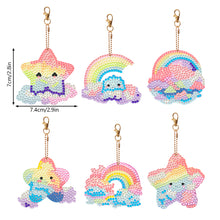 Load image into Gallery viewer, 8PCS Diamond Art Keyring Little Animal Double Sided Crown Special Shape Handbag