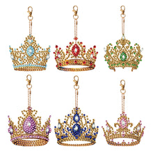 Load image into Gallery viewer, 8PCS Diamond Art Keyring Little Animal Double Sided Crown Special Shape Handbag