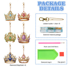 Load image into Gallery viewer, 8PCS Diamond Art Keyring Little Animal Double Sided Crown Special Shape Handbag