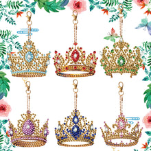 Load image into Gallery viewer, 8PCS Diamond Art Keyring Little Animal Double Sided Crown Special Shape Handbag