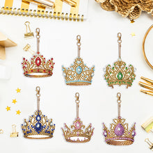 Load image into Gallery viewer, 8PCS Diamond Art Keyring Little Animal Double Sided Crown Special Shape Handbag