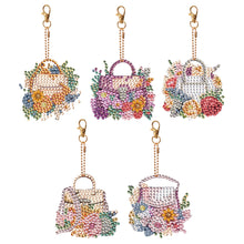 Load image into Gallery viewer, 8PCS Diamond Art Keyring Little Animal Double Sided Crown Special Shape Handbag