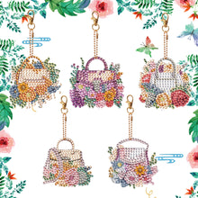 Load image into Gallery viewer, 8PCS Diamond Art Keyring Little Animal Double Sided Crown Special Shape Handbag