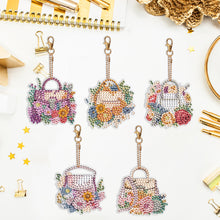 Load image into Gallery viewer, 8PCS Diamond Art Keyring Little Animal Double Sided Crown Special Shape Handbag