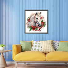 Load image into Gallery viewer, Diamond Painting - Partial Special Shaped - Christmas white horse (30*30CM)