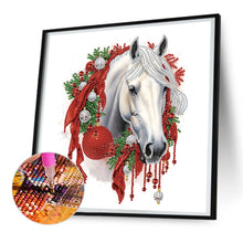 Load image into Gallery viewer, Diamond Painting - Partial Special Shaped - Christmas white horse (30*30CM)