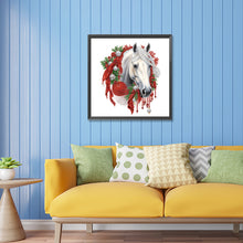 Load image into Gallery viewer, Diamond Painting - Partial Special Shaped - Christmas white horse (30*30CM)