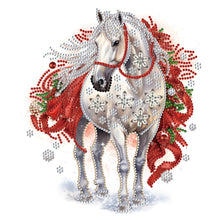Load image into Gallery viewer, Diamond Painting - Partial Special Shaped - Christmas white horse (30*30CM)