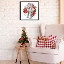 Load image into Gallery viewer, Diamond Painting - Partial Special Shaped - Christmas white horse (30*30CM)