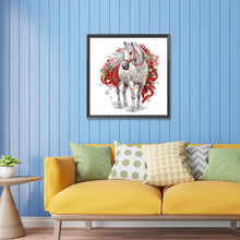 Load image into Gallery viewer, Diamond Painting - Partial Special Shaped - Christmas white horse (30*30CM)