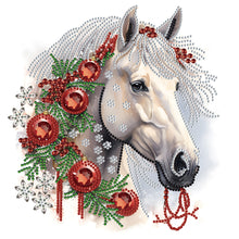 Load image into Gallery viewer, Diamond Painting - Partial Special Shaped - Christmas white horse (30*30CM)