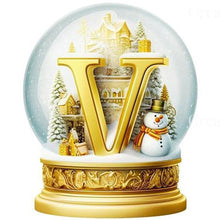 Load image into Gallery viewer, Diamond Painting - Full Round - Christmas crystal ball letter V (30*30CM)
