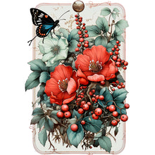 Load image into Gallery viewer, Diamond Painting - Full Round - Retro red flower butterfly (30*40CM)