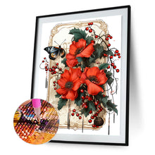 Load image into Gallery viewer, Diamond Painting - Full Round - Retro red flower butterfly (30*40CM)