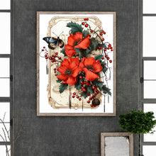 Load image into Gallery viewer, Diamond Painting - Full Round - Retro red flower butterfly (30*40CM)
