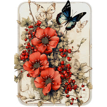 Load image into Gallery viewer, Diamond Painting - Full Round - Retro red flower butterfly (30*40CM)