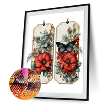Load image into Gallery viewer, Diamond Painting - Full Round - Retro red flower butterfly (30*40CM)