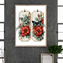 Load image into Gallery viewer, Diamond Painting - Full Round - Retro red flower butterfly (30*40CM)