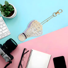 Load image into Gallery viewer, Double Sided Special Shape Diamond Painting Keychain (Khaki Badminton)