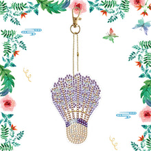 Load image into Gallery viewer, Double Sided Special Shape Diamond Painting Keychain (Purple Badminton)