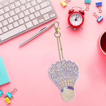 Load image into Gallery viewer, Double Sided Special Shape Diamond Painting Keychain (Purple Badminton)