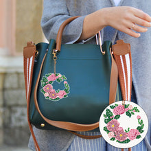 Load image into Gallery viewer, 5PCS Full Drill Keyring Wreath Double Sided Rhinestone Painting Keychain Pendant