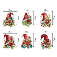 Load image into Gallery viewer, 6PCS Double Sided Special Shape Diamond Painting Keychain (Christmas Hat)
