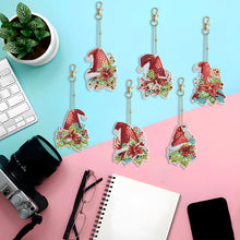 Load image into Gallery viewer, 6PCS Double Sided Special Shape Diamond Painting Keychain (Christmas Hat)
