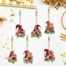 Load image into Gallery viewer, 6PCS Double Sided Special Shape Diamond Painting Keychain (Christmas Hat)