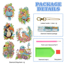 Load image into Gallery viewer, 6PCS Double Sided Special Shape Diamond Painting Keychain (Birds)